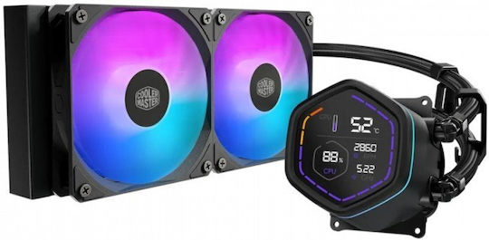 CoolerMaster MasterLiquid Core Nex Digital Υδρόψυξη AIO CPU με 2 Ανεμιστήρες 120mm και ARGB Φωτισμό