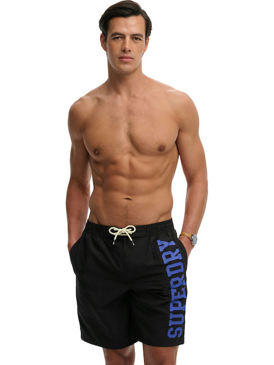 Superdry Logo 19'' Costum De Baie Bărbați Pantaloni Scurți Negri Superdry Logo 19'' Costum De Baie Bărbați Pantaloni Scurți Negri