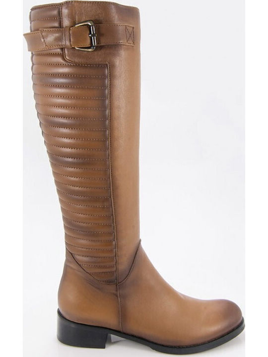 Safe Step Leder Damenstiefel mit Gummi Tabac Braun