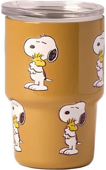 QuyCup Glass Thermos Stainless Steel 90ml Quy Cup Snoopy Woodstock