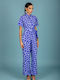 Women's Short Sleeve One-piece Jumpsuit Purple