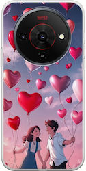 Husă Valentine's Day Inimi Baloane În Cer Zte Blade A76 5g Flexibil TPU Silicon Transparent