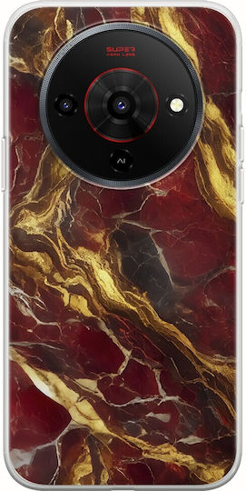 Marmură Crăpată Roșu Aur Zte Blade A76 5g Tpu Flexibil Silicon Transparent