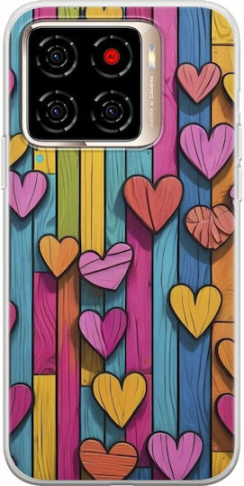 Handyhülle Valentinstag Hölzernes Love Zte Blade A56 Flexible Tpu Transparente Silikon