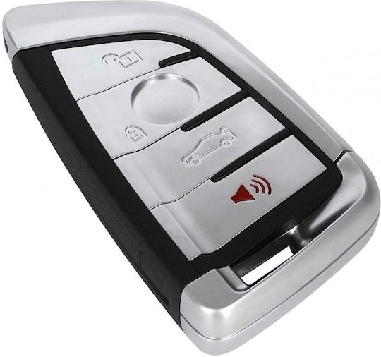 Husă Pentru Chei Auto Compatibilă Bmw Seria 1,2,3,4,5,6,7 X 4 Butoane Lamă Argintie