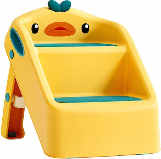 Giggles & Co Duckiestep Scăunel Pliabil Pentru Copii În Formă De Rățușcă Cu Două Trepte Pentru Baie Și Chiuvetă Sunny Duck