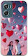 Mobile Phone Case Valentine's Day Heart Balloons In Sky Motorola Moto G06 Flexible TPU Transparent Silicone