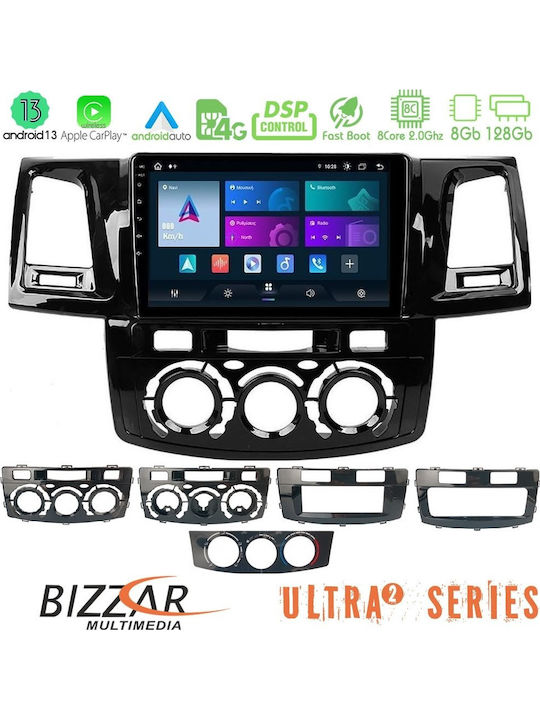 Bizzar Auto-Audiosystem für Toyota Hilux 2007-2016 mit Touchscreen 9" Bluetooth USB WiFi GPS Apple CarPlay Android Auto