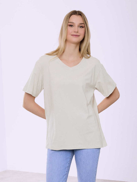 Celestino Kurzärmeliges Monochromes Beiges T-Shirt