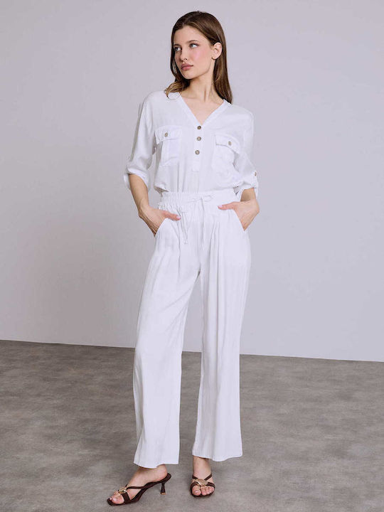 Celestino Women's Cotton Monochrome Loose Fit P...