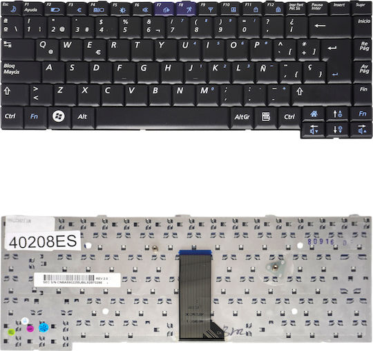 Spanish Laptop Keyboard Samsung Q310 Q305 Q308 NP-Q310 NP-Q308 NP-Q305 NP-Q310-AA01US V072260CK1 BA59-02255F BA59-02255J ES Black Code 40208ES