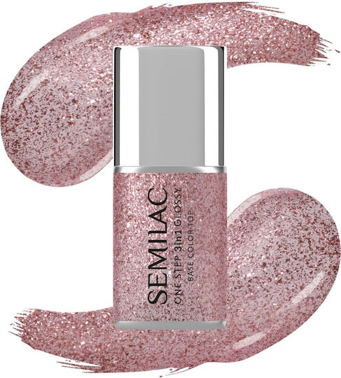 Semilac Hybrid Ημιμόνιμο Βερνίκι Νυχιών 7 με Glitter 7ml