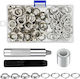 Kit 100 Capace Metalice Dispozitiv De Fixare Pentru Perforator Diametru Exterior 20 Mm Diametru Interior 12 Mm Înălțime 4.5 Mm Cutie De Depozitare Din Oțel Carbon