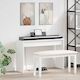 Vidaxl White Keyboard Stand 100 X 32 X 64 Cm Processed Wood