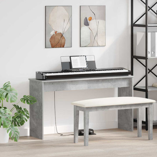 Vidaxl Concrete Gray Keyboard Stand 120 X 32 X 64 Cm
