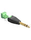 Delock Adapter Stereo Jack Male 6.35 Mm To Terminal Block 3 Pin 2-part 65460