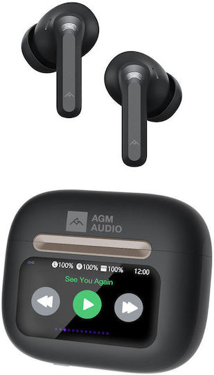 AGM Buds 9 Casti Bluetooth Handsfree cu Rezistență la Transpirație și Husă de Încărcare Negre