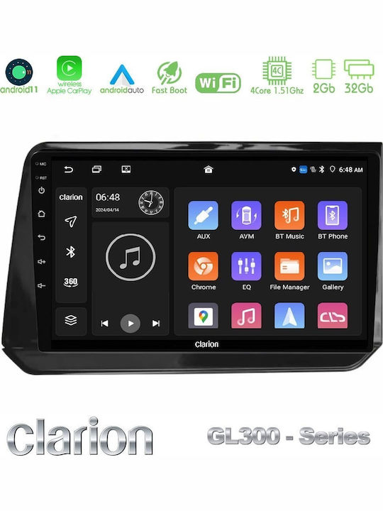 Clarion Auto-Audiosystem Für Nissan Note 2022-2023 Bluetooth USB AUX Eingebautes Wi-Fi GPS Apple CarPlay Android Auto Mit Touchscreen 10 Zoll