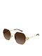 Gucci Unisex Sunglasses with Gold Metallic Frame and Gold Lens GG2046S 003