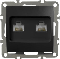 Quadra Computer Socket Dual Lan Rj45x2 Black