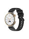 Huawei Watch Gt4 41mm Official Steps Style Silver Buckle Silicone Watch Band Black