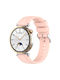 Huawei Watch Gt4 41mm Official Steps Style Silver Buckle Silicone Watch Band Pink