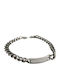 Kalliopi Silver Men's Bracelet Id with Meander Design Made of Steel