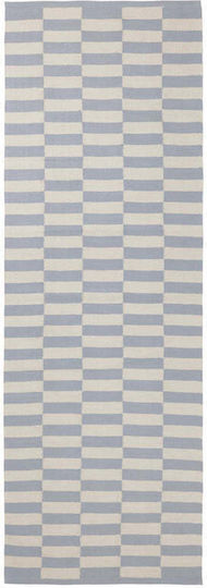 Broste Copenhagen Χαλί Βαμβακερό 70x200cm Γαλάζιο/ Μπεζ