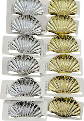 Clame De Păr Scoică Mini Oglindă Aurii Argintii 12 Bucăți Hair Clip Shell Small Mirror In Gold Silver 12pcs A16011