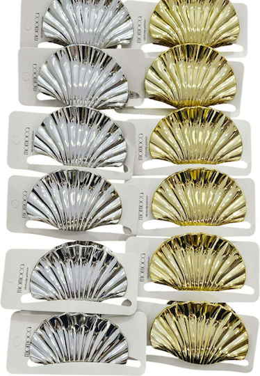 Clame De Păr Scoică Mini Oglindă Aurii Argintii 12 Bucăți Hair Clip Shell Small Mirror In Gold Silver 12pcs A16011