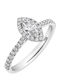 Single Stone Ring From 14K White Gold With Diamond