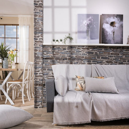 Teoran Bari Ριχτάρι Τετραθέσιου Καναπέ Chenille 180x350εκ. Γκρι