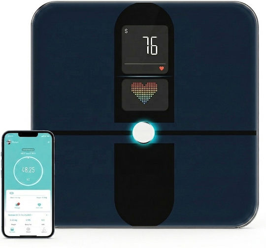 Welland Smart Bathroom Scale 180kg with Body Fat Counter and Bluetooth Black
