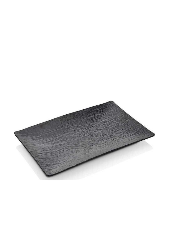 Yuk Piatelă De Servire Rectangulară Din Melamină Neagră 40x26cm Yuk Piatelă De Servire Rectangulară Din Melamină Neagră 40x26cm