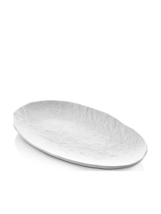 Yuk Yuk Servierplatte Oval Melamin Weiß 28x18cm