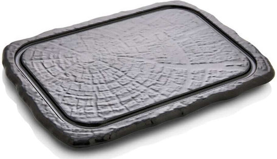 Yuk Rectangular Melamine Serving Platter Black 35x25cm