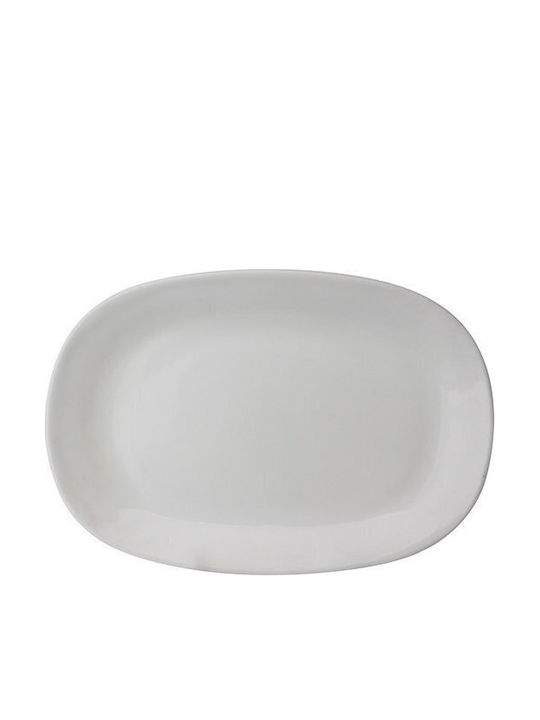 Lumarko Square Oval Πιάτο Ρηχό Τετράγωνο Λευκό 23.4cm