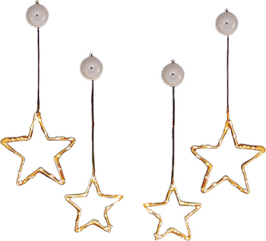 Stele Suspendate Decorative de Crăciun cu Lumină LED Alb Cald Stele Suspendate Decorative de Crăciun cu Lumină LED Alb Cald