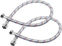 Avizar Braided Flexible Hose 50cm F1/2 M1/2 Sanitary Connections Grey