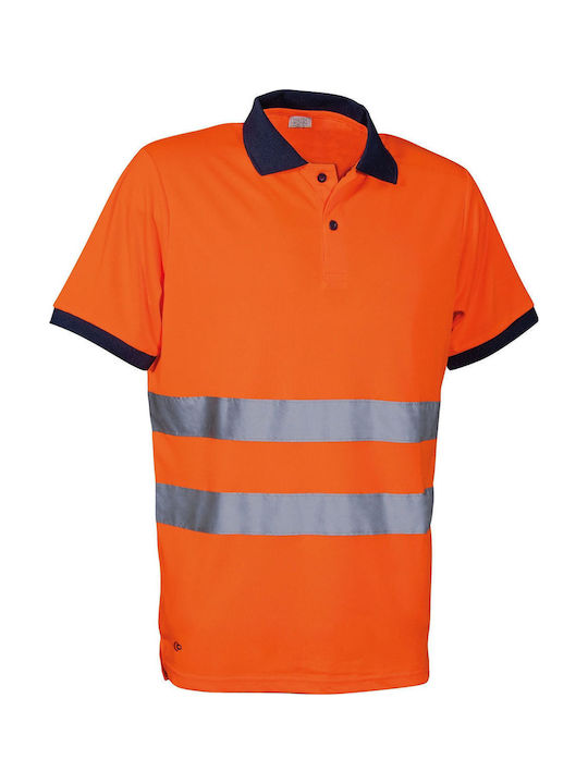 Μπλουζάκι Polo Ανακλαστικό Cofra Kaduna Orange