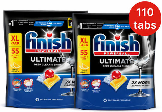 Finish Powerball Ultimate All In One 2x55 Dishwasher Capsules