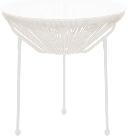 Table for Small Outdoor Spaces Rattan Acapulco White Shade 50x50x52cm