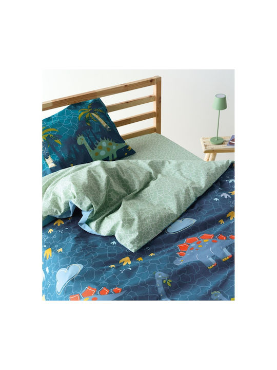 Kentia Semi Double Cotton Sheet Set Pachy Blue-mint 190x270cm 3pcs