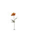 Decorative Flower Base Poppy Paper Iron Orange Ø20 X 40 X H140 Cm Hintsdeco