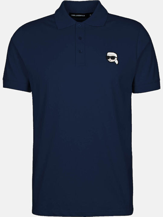 Karl Lagerfeld Polo Herrenbluse Kurzarm Blaue