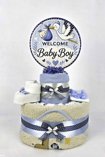 Dama Koupa Χειροποίητο Diaper Cake από Ξύλο για Αγόρι
