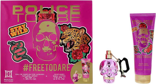 Set Police To Be Free To Dare Loțiune De Corp Hidratantă 100 Ml + To Be Free To Dare Eau De Parfum Pentru Femei 40 Ml