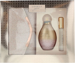 Sarah Jessica Parker Set Lovely You Eau De Parfum Women 100 Ml + Lovely You Eau De Parfum Women 10 Ml + Lovely You Textile Handbag Badge Holder Rose