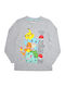Kids Long-Sleeved Gray Melange Blouse Pokémon Character