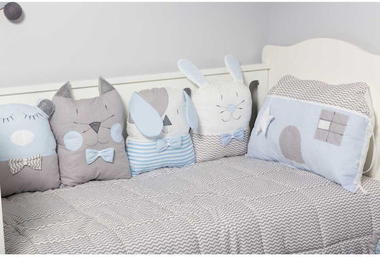 Baby Star Sugar Family Crib Bumper Standard Inside Silk Light Blue 40x200cm 7122S